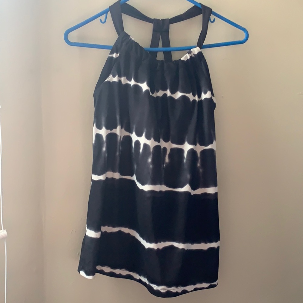 Black and white tie dye tank top